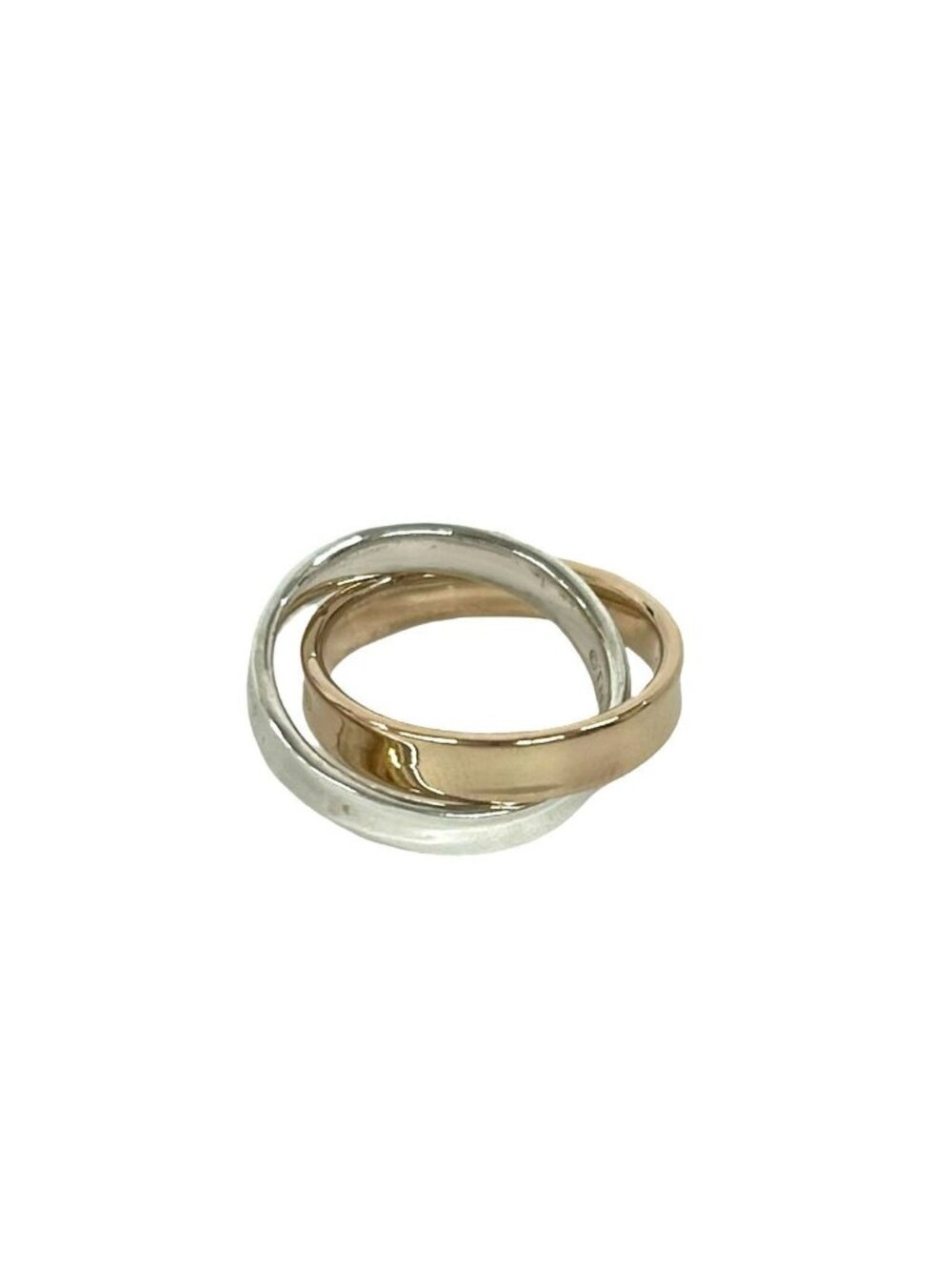 Tiffany & Co 1837 Interlocking Circle Ring Silver Pink Gold - Picture 5 of 9